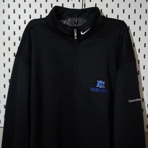 Nike Golf Boeing Classic Committee Chair Black 1/4 Zip Pullover‎ L Threrma Fit